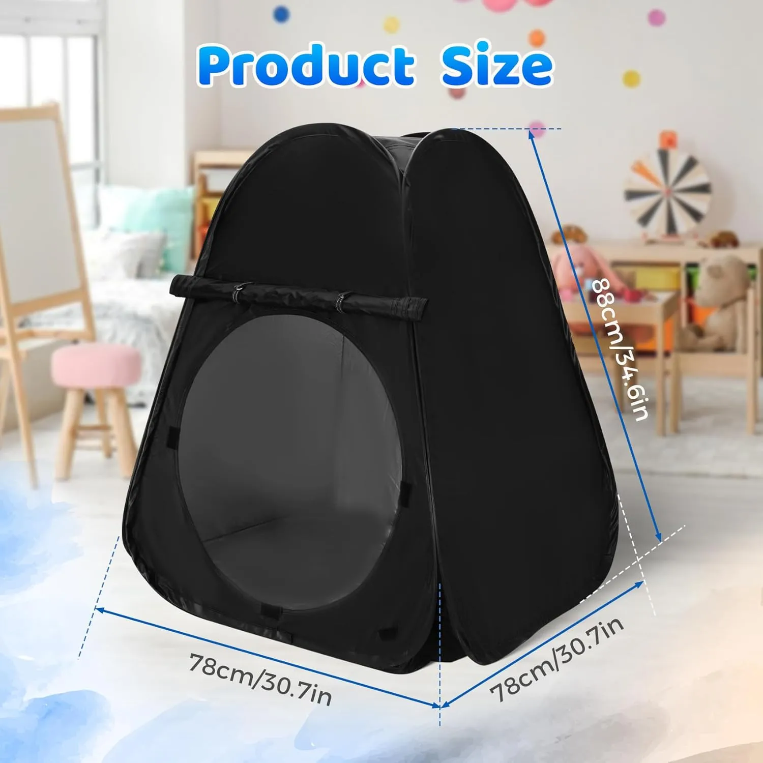 Sensory Tent for Kids 30.7 * 30.7 * 34.6 in - Portable Pop-up Play Tent for Calming Down & Improving Focus - Ideal for Children with Autism, ADHD, & Sensory Processing Disorder (SPD)