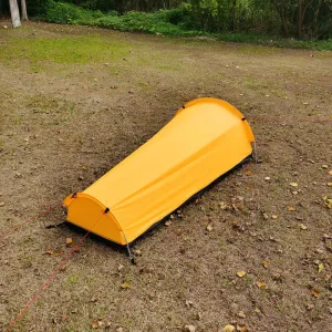 Single Person Backpacking Tent Lightweight Hiking Bivy Tent with Ground Cloth for Outdoor Camping Army Green or Yellow