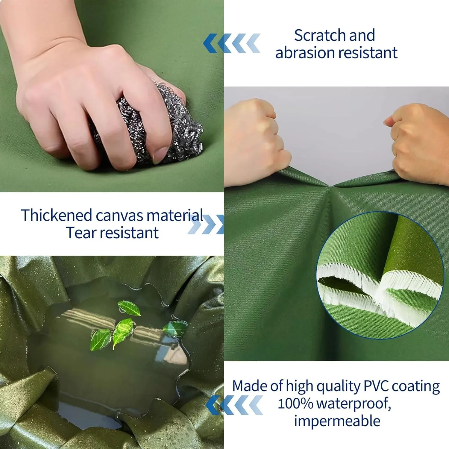Small Multipurpose Cover, Heavy Duty 600g/m² Tarp with Eyelets, Green Canvas Cover for Outdoor Camping Ground Sheet(1x4m)