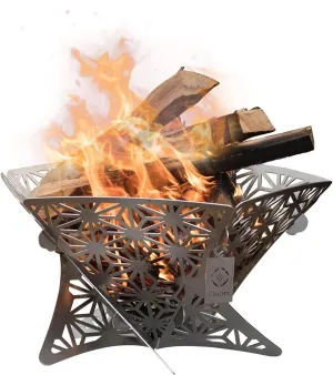 S'more Portable Assembled Camping Fire Pit,Outdoor Fire Pit with grill for cooking,Firepit Stove with storage bag,Backyard Patio Garden Fireplace for Camping, Outdoor Heating,Bonfire,Picnic-S size
