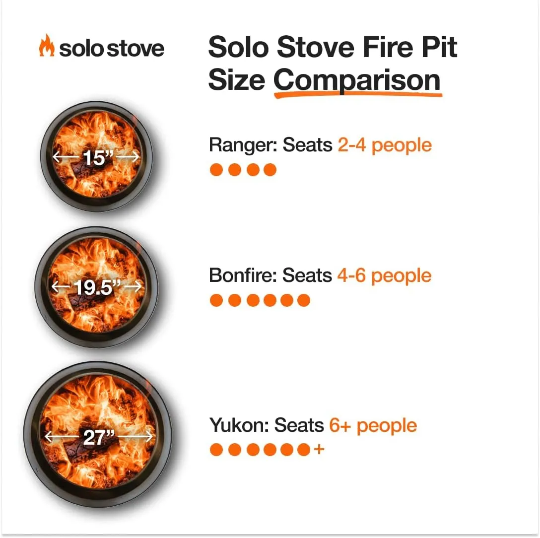 Solo Stove Bonfire 2.0 with Stand, 19.5 Inch Smokeless Fire Pit with Removable Ash Pan - Portable Outdoor Fire Pit - Stainless Steel Wood Burning Fireplace, Ideal for 4-6 People, 21.75 lbs, Bronze