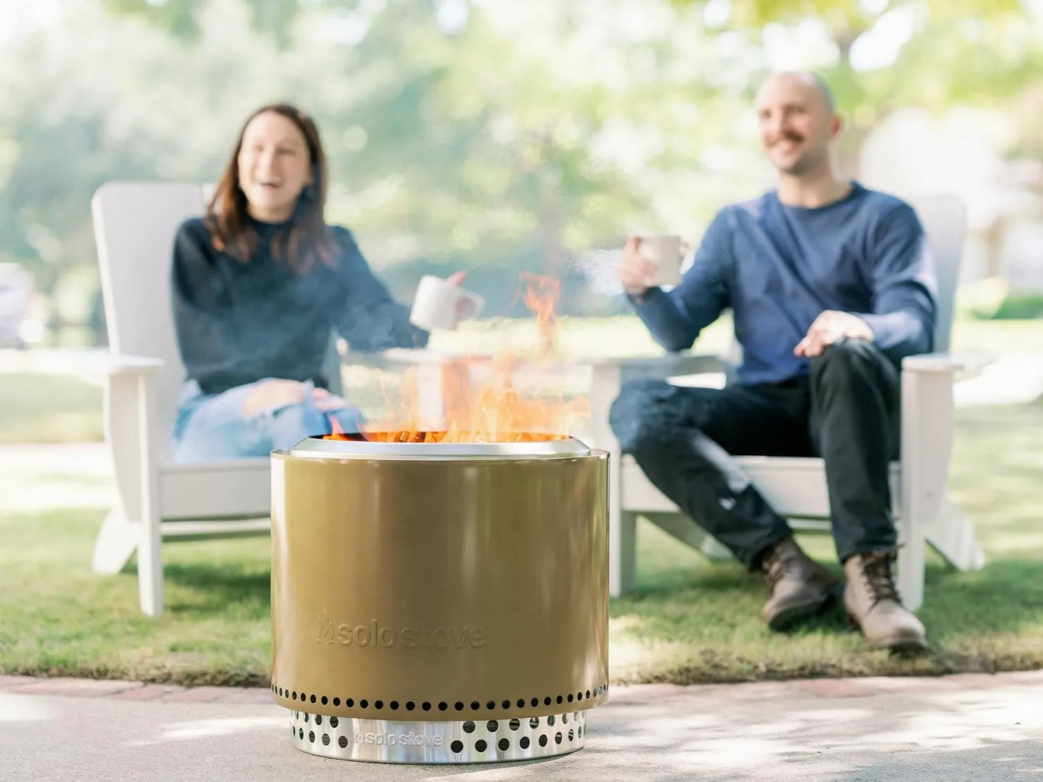 Solo Stove Bonfire 2.0 with Stand, 19.5 Inch Smokeless Fire Pit with Removable Ash Pan - Portable Outdoor Fire Pit - Stainless Steel Wood Burning Fireplace, Ideal for 4-6 People, 21.75 lbs, Bronze