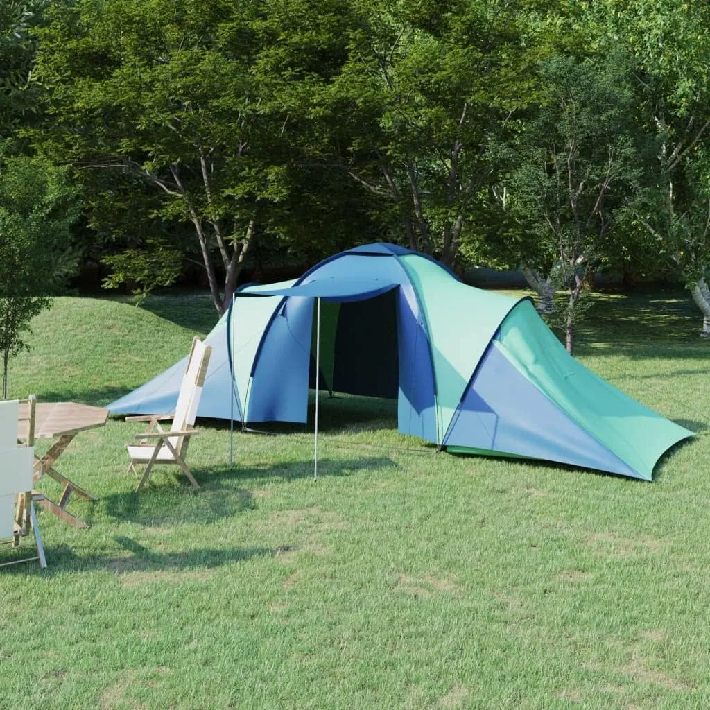 Spacious Camping Tent for Family Bonding & Adventure, Accommodates 6 People, Easy Assembly, Vibrant Blue and Green Colors