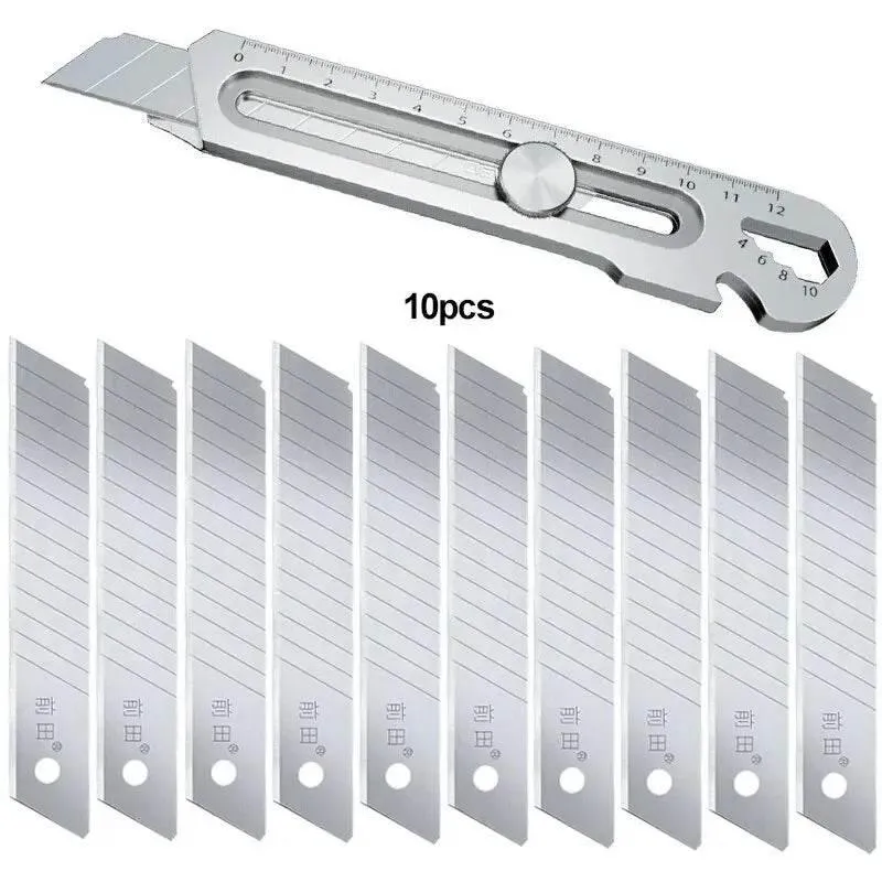 Stainless Steel Retractable Snap-Off Utility Knife - 6-in-1 Heavy Duty Tool