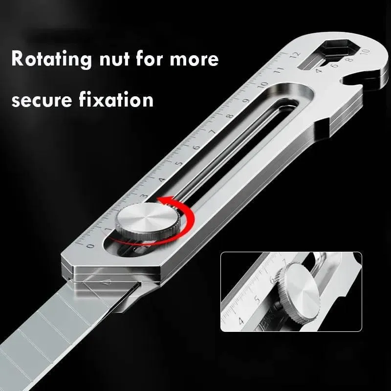 Stainless Steel Retractable Snap-Off Utility Knife - 6-in-1 Heavy Duty Tool
