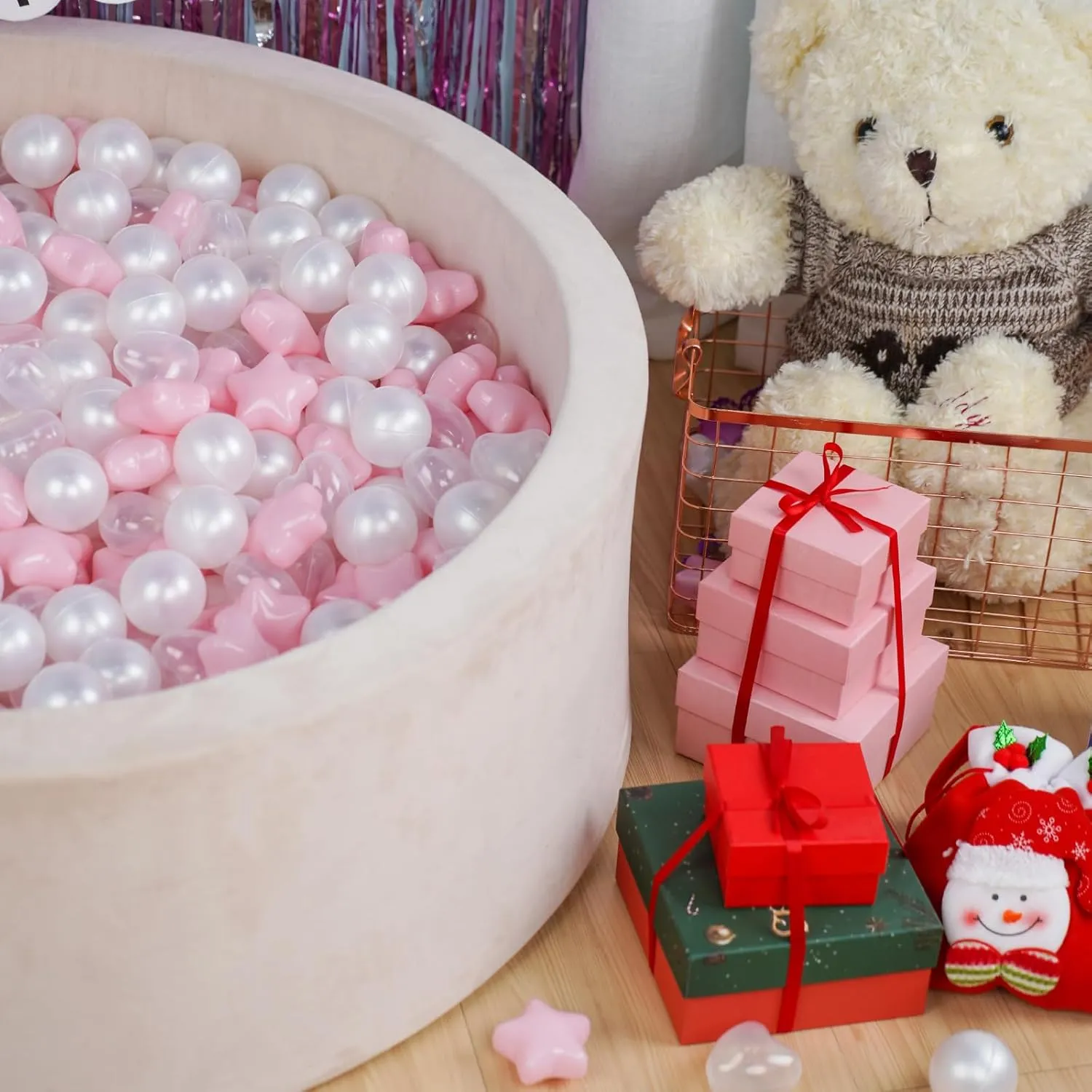 STARBOLO Star Ball Pit Balls for Toddlers -100pcs Phthalate Free BPA Free Non-Toxic Crush Proof Play Balls Play Tent Pool Playhouse Playpen Party Decoration.