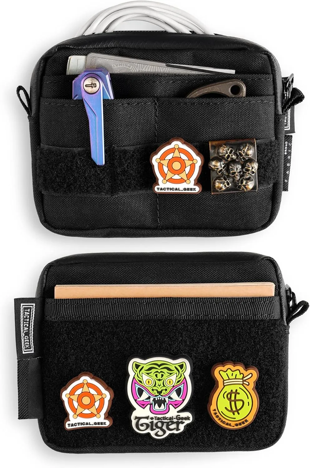 Storage A3 EDC Pouch Organizer, Nylon Multi-Functional Utility Small Tool Pocket, Multi-Purpose Molle EDC Gadget Storage Pouch, Nylon Compact Organizer for Daily Carry Black