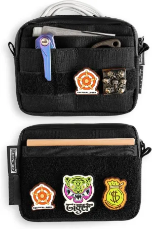 Storage A3 EDC Pouch Organizer, Nylon Multi-Functional Utility Small Tool Pocket, Multi-Purpose Molle EDC Gadget Storage Pouch, Nylon Compact Organizer for Daily Carry Black