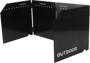Stove Wind, Folding Outdoor Windscreen Portable Wind Camp 4 Plates Windfor Picnics Camping Barbecue and Other Scenes Black for Picnic Backpacking Cooking (Black)