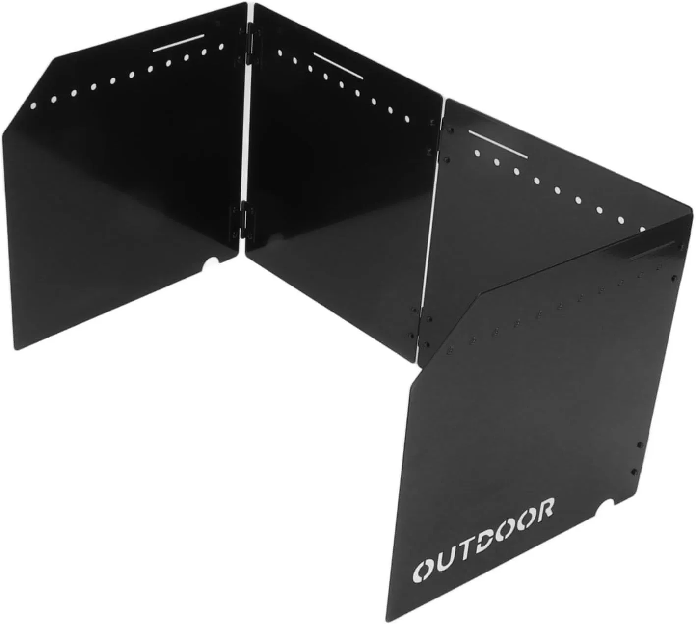 Stove Wind, Folding Outdoor Windscreen Portable Wind Camp 4 Plates Windfor Picnics Camping Barbecue and Other Scenes Black for Picnic Backpacking Cooking (Black)