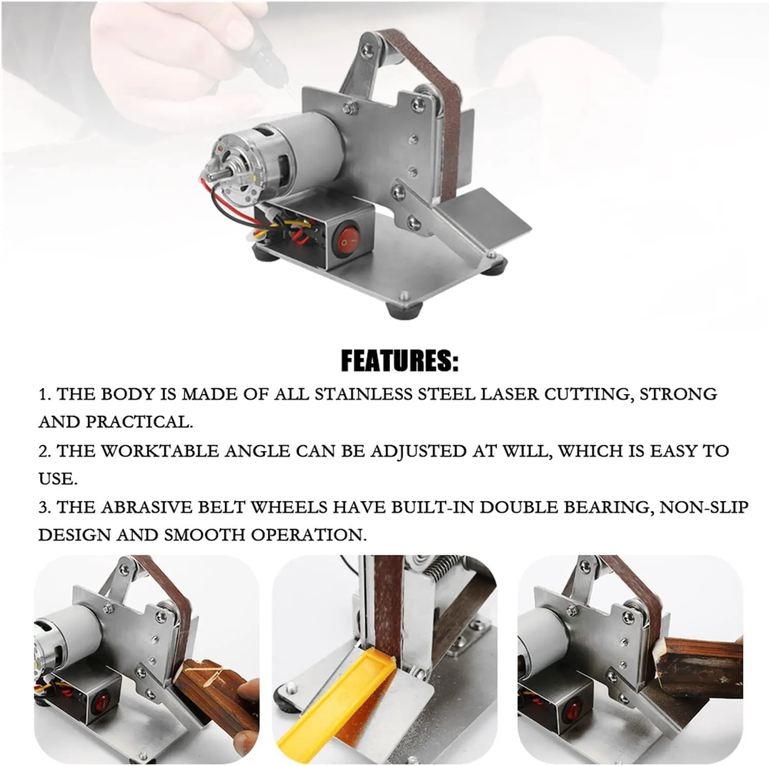 Suitable for KKMOON Multifunctional Mini Electric Belt Sander, Grinder, Professional DIY Polisher, Cutter, Knife Sharpener (Type 3)