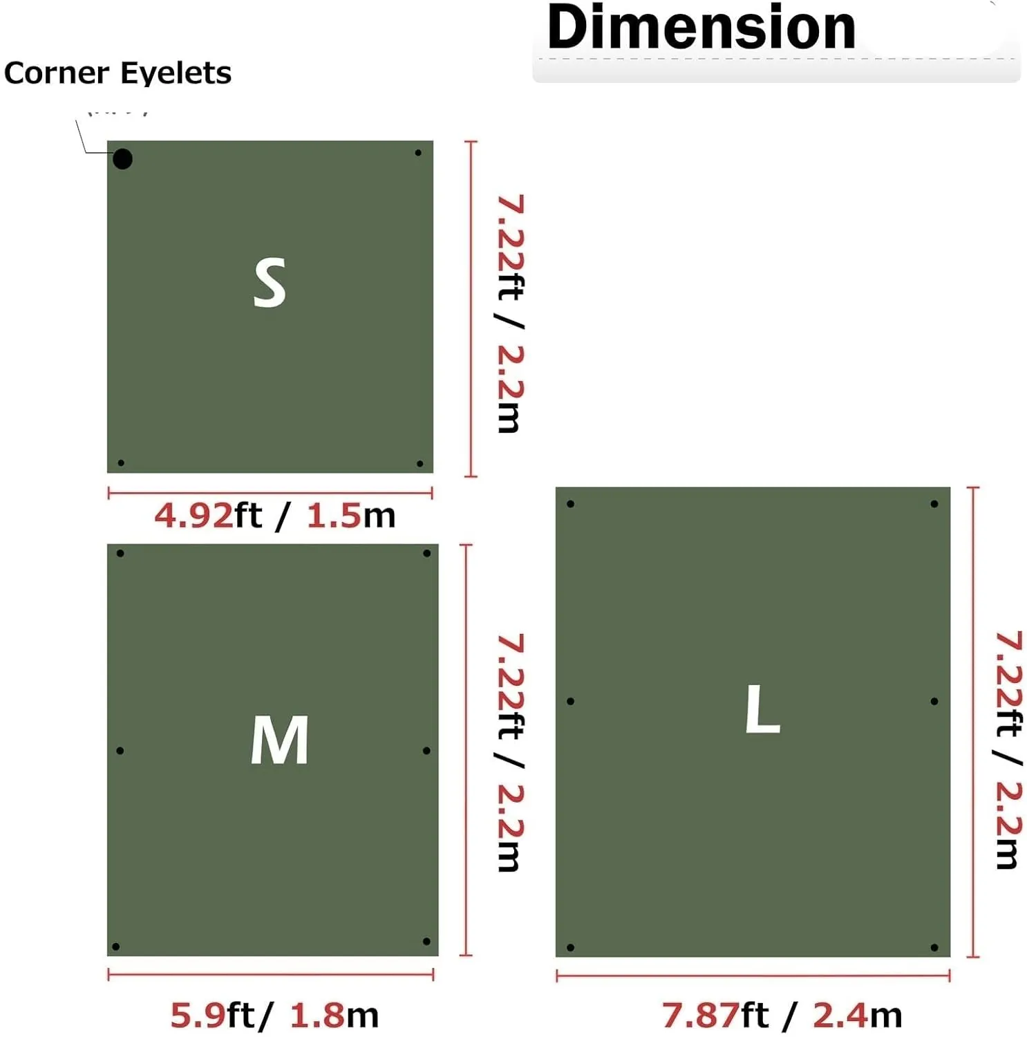 Sunshade Sail 2pcs Waterproof Camping Tent Tarp Hammock Rain Fly Footprint Ground Cloth Shelter Sunshade Beach Picnic Blanket Mat for Outdoor for Home (Green 1.8M)
