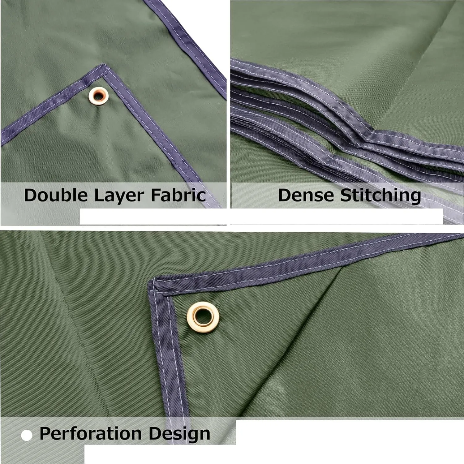 Sunshade Sail 2pcs Waterproof Camping Tent Tarp Hammock Rain Fly Footprint Ground Cloth Shelter Sunshade Beach Picnic Blanket Mat for Outdoor for Home (Green 1.8M)