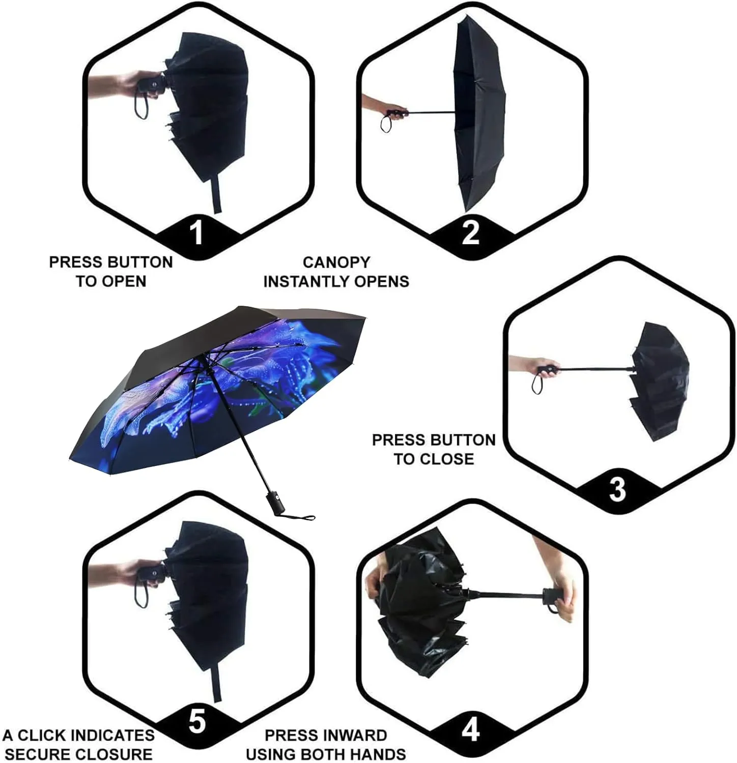 SY COMPACT Travel Umbrella Windproof Automatic Umbrellas-Factory Outlet umbrella