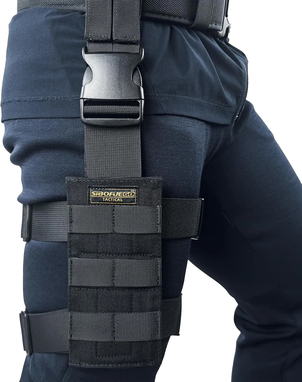 Tactical Molle Drop Leg Platform - Universally Adjustable with Molle Panel to accommodate Both Drop Leg Holster and Knife Holster Leg Strap for Either Left or Right Leg.(Black)