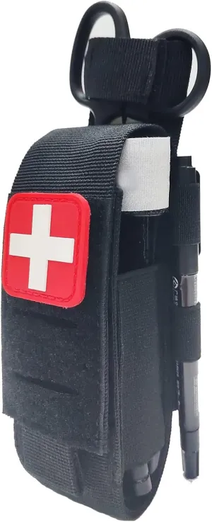 Tactical Tourniquet Pouch Holder TQ Tourniquet Case Trauma Medical Shear Pouch (Black)