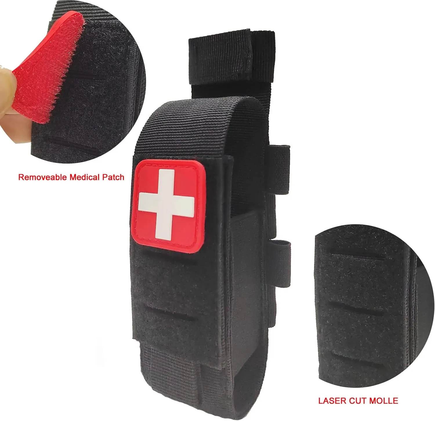 Tactical Tourniquet Pouch Holder TQ Tourniquet Case Trauma Medical Shear Pouch (Black)