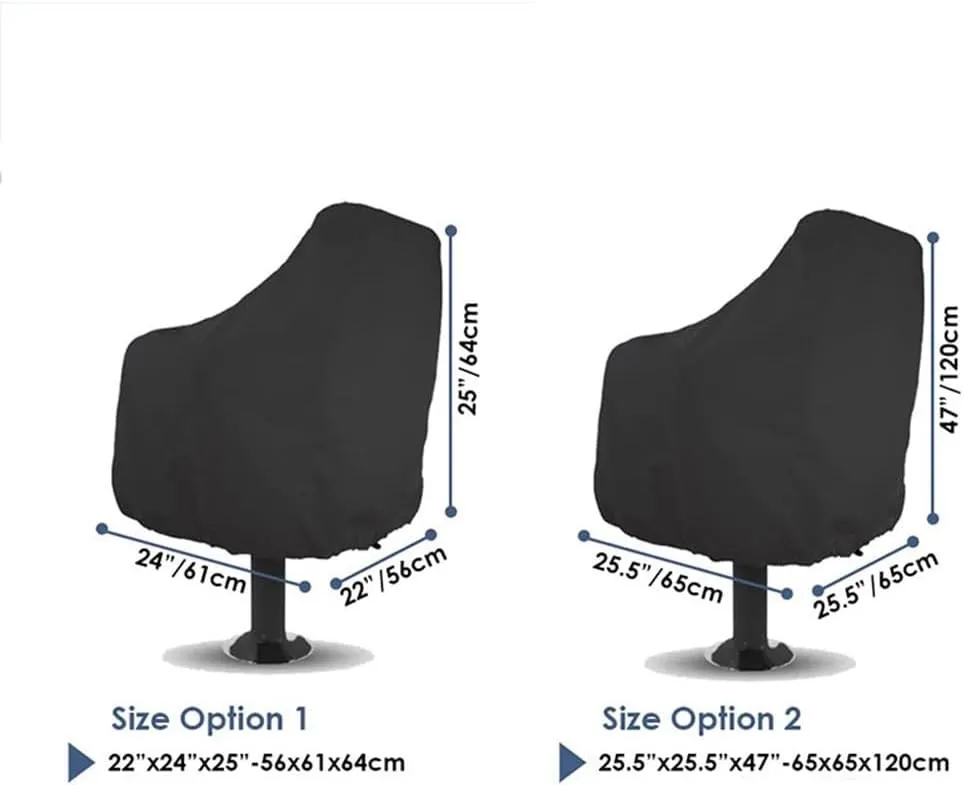 Tarp, Boat Seat Cover Heavy Duty Oxford Fabric, Captain's Chair Cover Weather Resistant 420D Waterproof, Boat Bench Chair Seat Cover (Color : Preto, Size : 25.5x25.5x47inch)