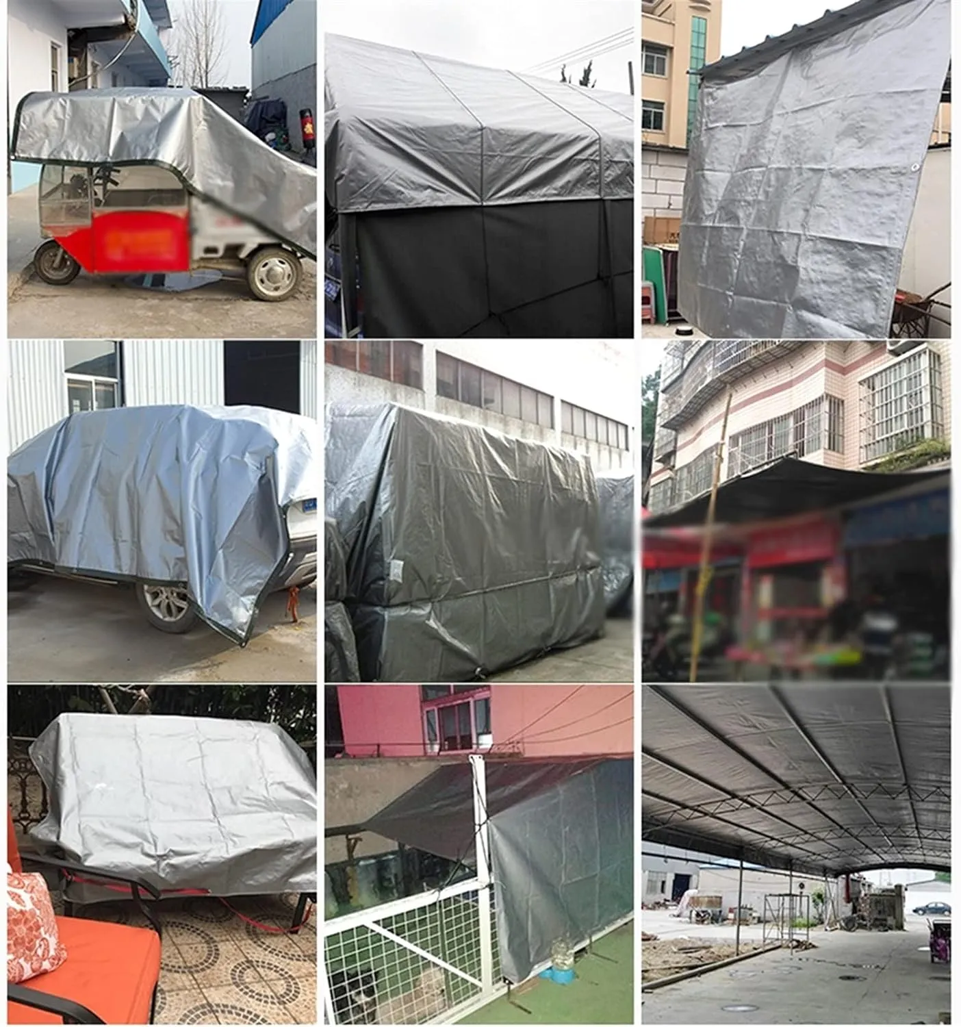 Tarpaulin Waterproof Ground Sheet Tarp Cover Poncho Oxford Cloth Cold Protection Antifreeze Camping Thicken Protection Cargo Pet，24 Sizes，Customizable(1.9x2.9m)