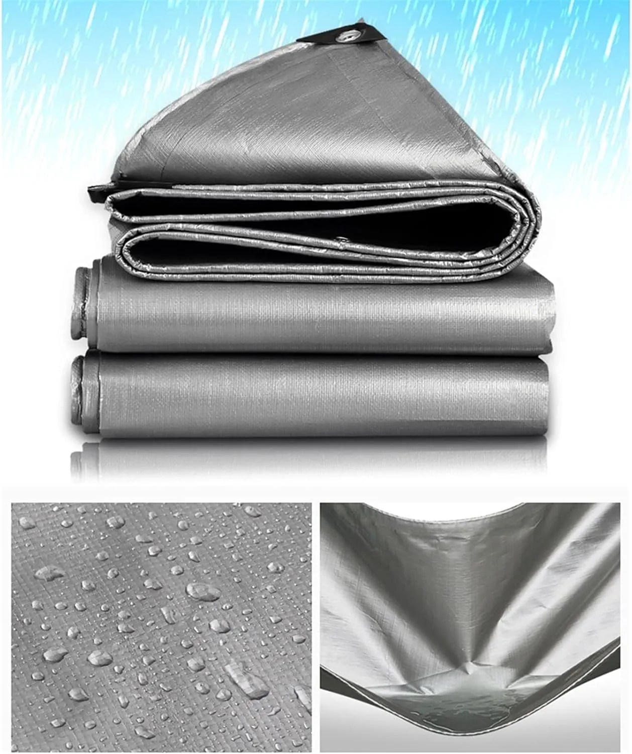 Tarpaulin Waterproof Ground Sheet Tarp Cover Poncho Oxford Cloth Cold Protection Antifreeze Camping Thicken Protection Cargo Pet，24 Sizes，Customizable(1.9x2.9m)
