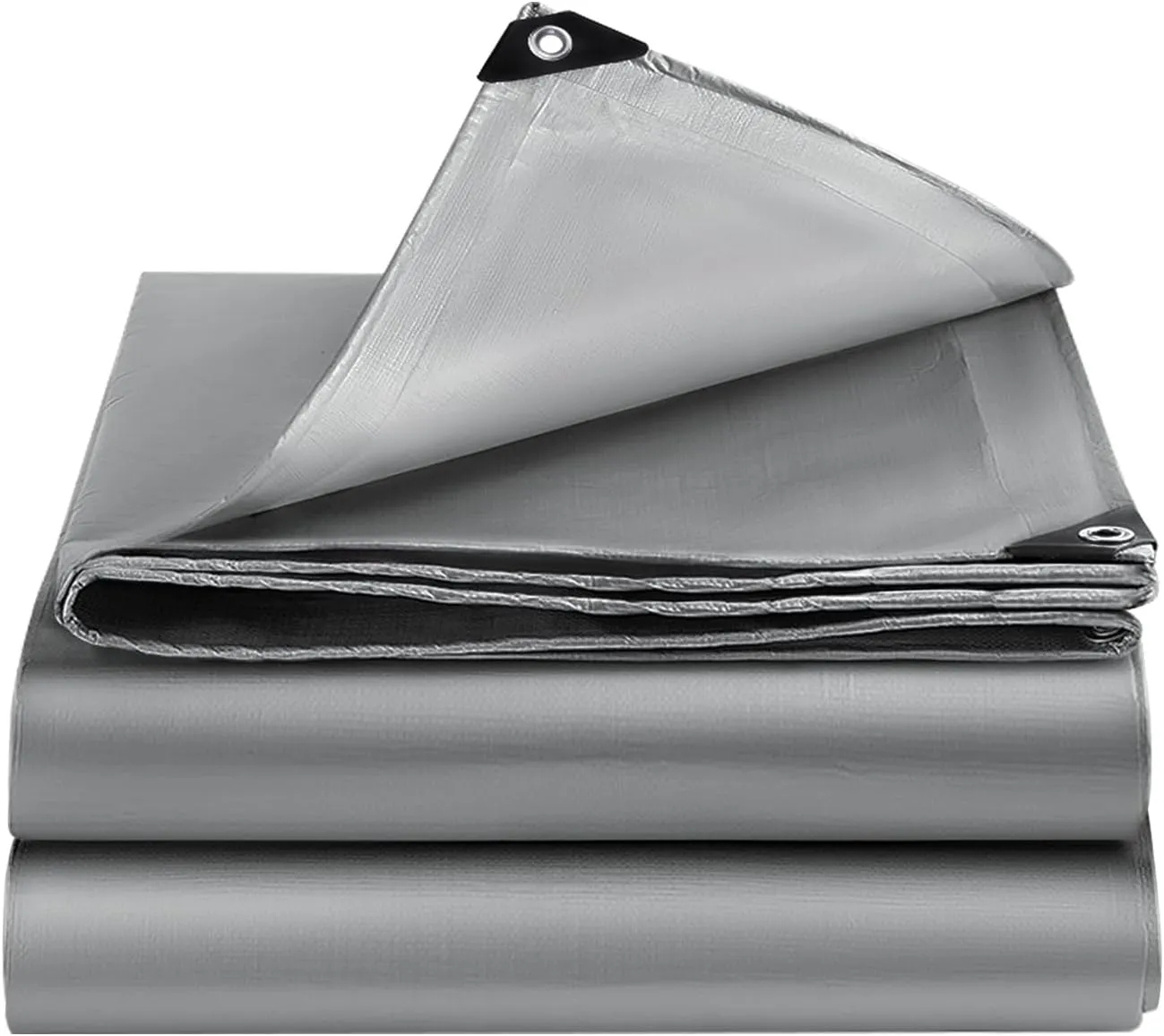 Tarps Heavy Duty Waterproof 10x12 FT,Sliver 12 Mil Large Tarps with Grommets and Reinforced Edges,UV Resistant,Tear&Fade Resistant,Finished Size Cover for Outdoors Patio,Pool,Boat,Roof,Camping,10*12FT