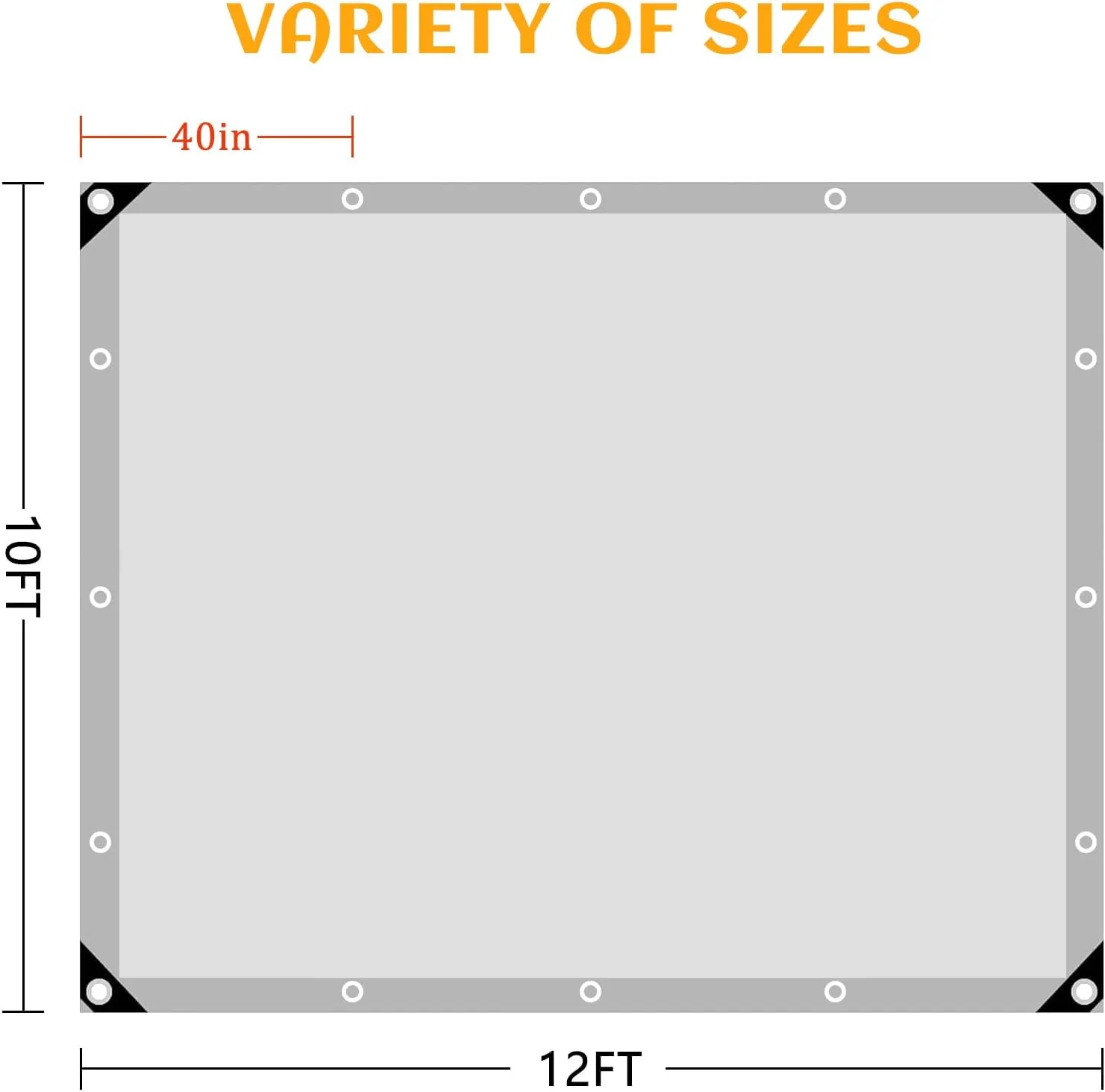 Tarps Heavy Duty Waterproof 10x12 FT,Sliver 12 Mil Large Tarps with Grommets and Reinforced Edges,UV Resistant,Tear&Fade Resistant,Finished Size Cover for Outdoors Patio,Pool,Boat,Roof,Camping,10*12FT