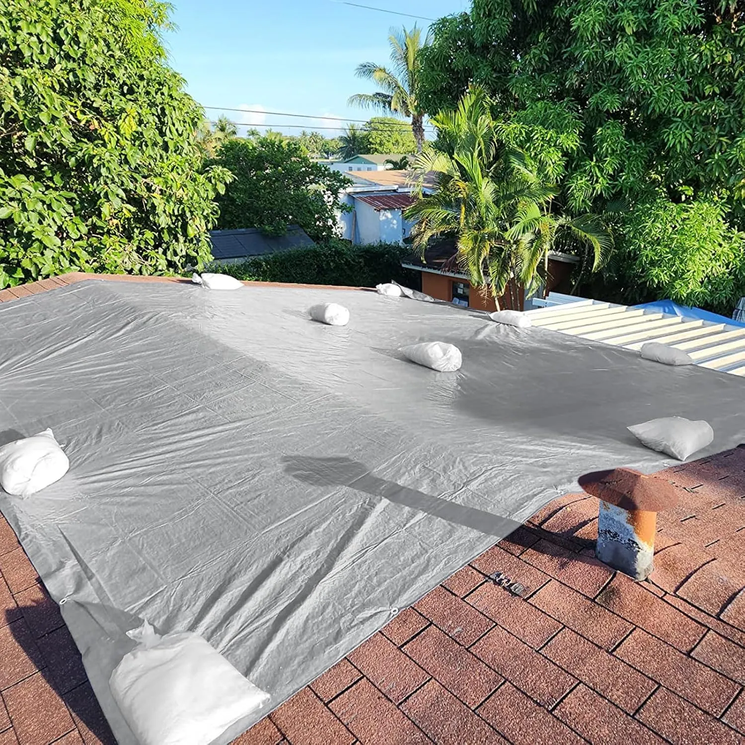 Tarps Heavy Duty Waterproof 10x12 FT,Sliver 12 Mil Large Tarps with Grommets and Reinforced Edges,UV Resistant,Tear&Fade Resistant,Finished Size Cover for Outdoors Patio,Pool,Boat,Roof,Camping,10*12FT