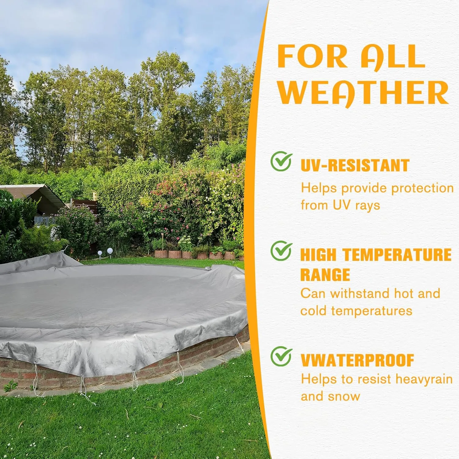 Tarps Heavy Duty Waterproof 10x12 FT,Sliver 12 Mil Large Tarps with Grommets and Reinforced Edges,UV Resistant,Tear&Fade Resistant,Finished Size Cover for Outdoors Patio,Pool,Boat,Roof,Camping,10*12FT