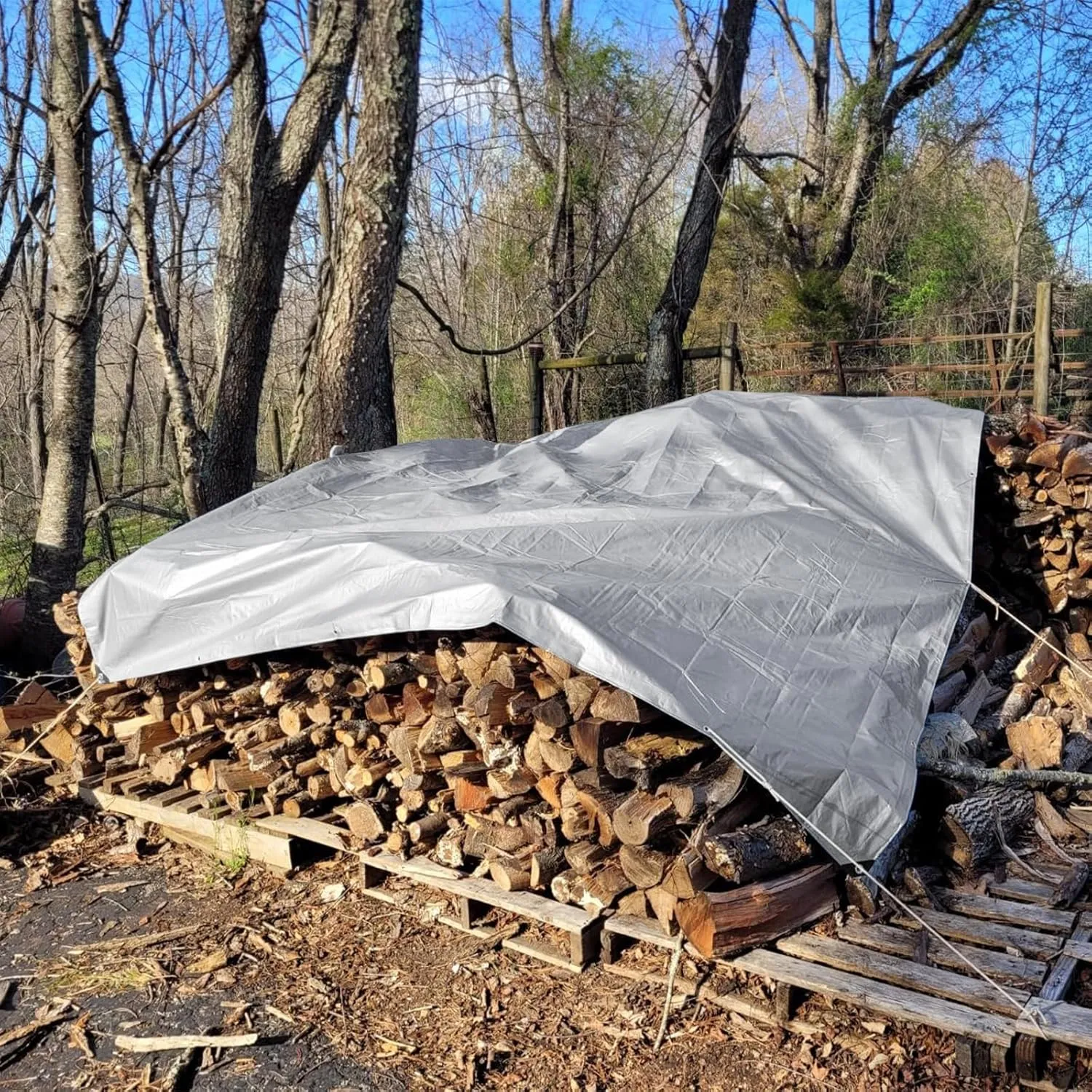 Tarps Heavy Duty Waterproof 10x12 FT,Sliver 12 Mil Large Tarps with Grommets and Reinforced Edges,UV Resistant,Tear&Fade Resistant,Finished Size Cover for Outdoors Patio,Pool,Boat,Roof,Camping,10*12FT