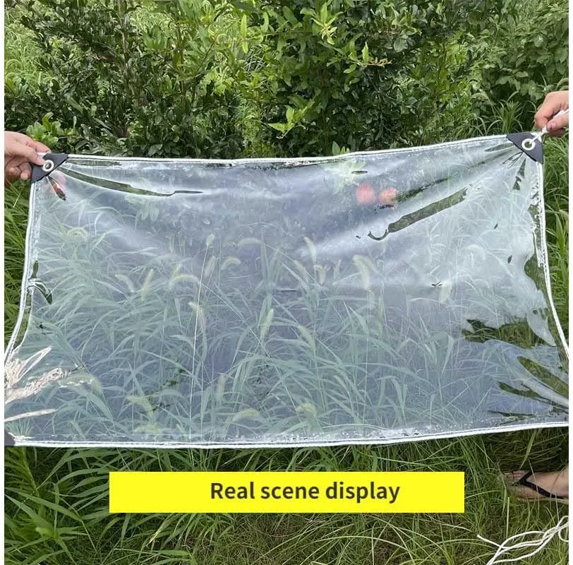 Tarps Heavy Duty Waterproof 6x8, 13.5 Mil Clear Tarpaulin with Grommets and Cable Tie, Camping, Outdoor, Patio, Rain or Sun Shelter, Cars, Tarpaulin Home Garden Outdoor Use (6x8 FT/1.9x2.5 M)
