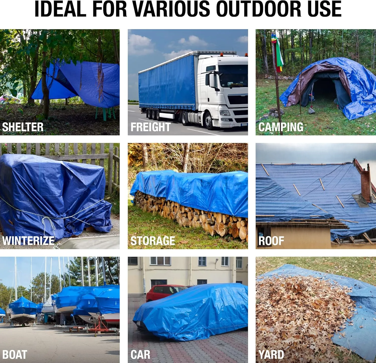 Tarps Multi-Purpose Waterproof 20x30 - All Purpose 5 MIL Tarp - High Durability 20x30 Tarp - Construction, Rain Shelter, Outdoor Cover and Camping Use