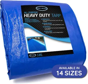 Tarps Multi-Purpose Waterproof 20x30 - All Purpose 5 MIL Tarp - High Durability 20x30 Tarp - Construction, Rain Shelter, Outdoor Cover and Camping Use