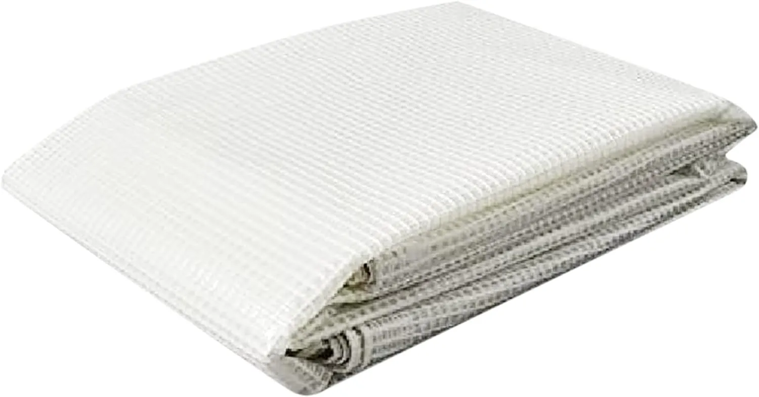 Tarps Now 10x20 Feet Translucent Poly Tarp |12 MIL Heavy Duty Waterproof Cover |Tear Proof Plastic Tarp with Rustproof Aluminum Grommets & Reinforced Edges |Ideal for Roof, Landscaping-Clear & White