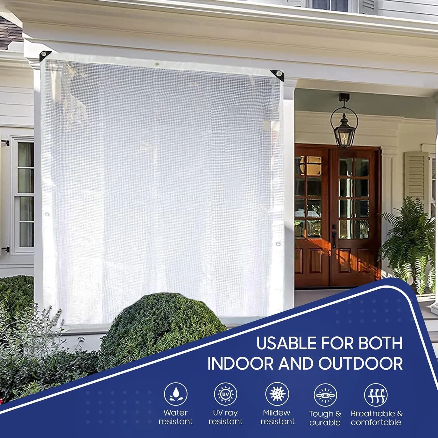 Tarps Now 10x20 Feet Translucent Poly Tarp |12 MIL Heavy Duty Waterproof Cover |Tear Proof Plastic Tarp with Rustproof Aluminum Grommets & Reinforced Edges |Ideal for Roof, Landscaping-Clear & White
