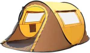 TEidea Pop Up Tents for Camping 4 Person Waterproof 2 Doors-Instant Family Tents for Camping, Hiking & Traveling(Color:A)