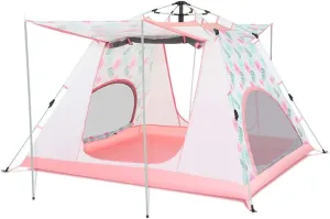 Tent 3-4 Person Waterproof Anti-UV Automatic Tent Easy Instant Setup Foldable Tent for Sun Shelter Travelling Hiking Yurt (Color : A)