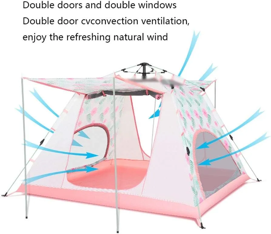 Tent 3-4 Person Waterproof Anti-UV Automatic Tent Easy Instant Setup Foldable Tent for Sun Shelter Travelling Hiking Yurt (Color : A)
