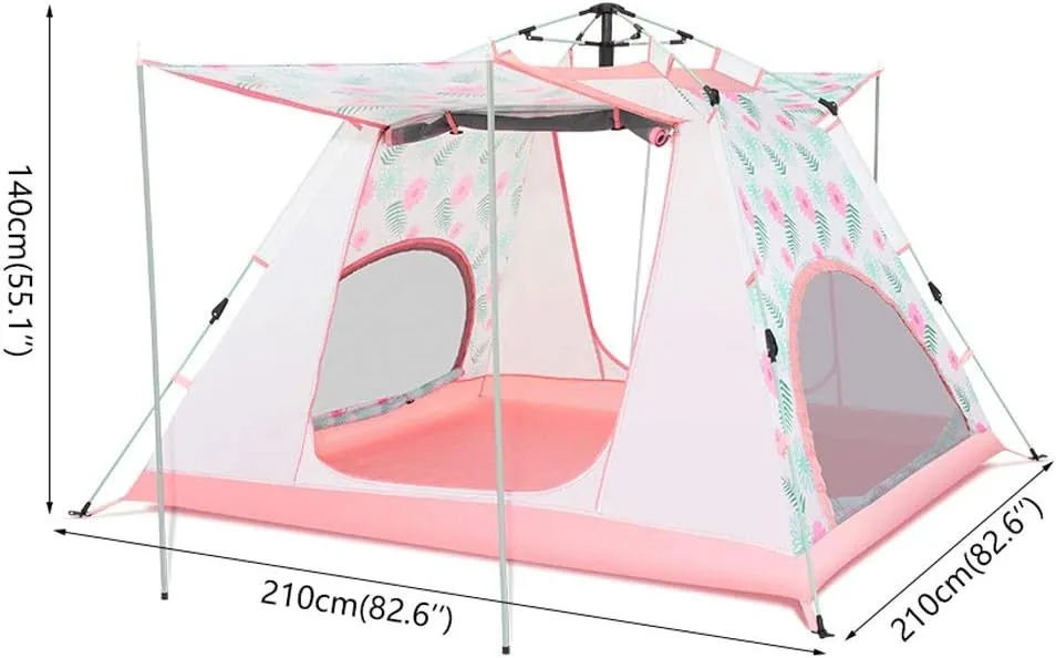 Tent 3-4 Person Waterproof Anti-UV Automatic Tent Easy Instant Setup Foldable Tent for Sun Shelter Travelling Hiking Yurt (Color : C)