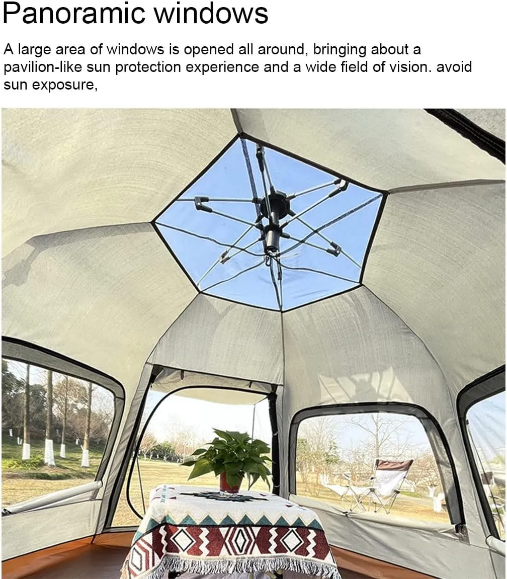 Tent for 5 6 7 Person Family Tent Garden Sun Shelter Tents for Camping,Automated and Instant Setup Tent for Family,6 Mesh Windows Ventilation,Waterproof Outdoor Layer, Without, Green