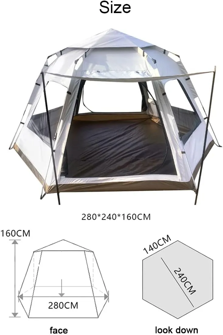 Tent for 5 6 7 Person Family Tent Garden Sun Shelter Tents for Camping,Automated and Instant Setup Tent for Family,6 Mesh Windows Ventilation,Waterproof Outdoor Layer, Without, Green