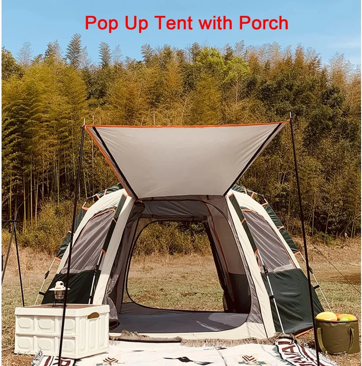 Tent for 5 6 7 Person Family Tent Garden Sun Shelter Tents for Camping,Automated and Instant Setup Tent for Family,6 Mesh Windows Ventilation,Waterproof Outdoor Layer, Without, Green