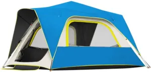 Tent for Camping Automatic Pop Up Camping Tent 3 4 5 Person with Double Layer Waterproof for Family Hiking Mountaineering Large Space for Picnic Outdoors (Color : Blue, Size : 4 Person)