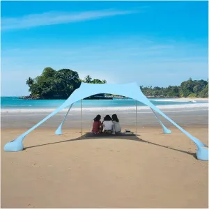 Tents Beach Tent, Camping Tarp Sun Shelter, Portable Lightweight Anti UV Awning Canopy, with 2 Aluminum Poles, 4 Pole Anchors, Sand Shovel Carrying Bag,D
