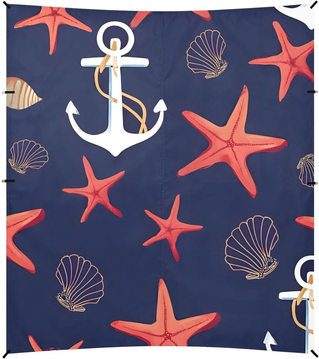 Tents Beach Tent with Sand Anchor, Ancho R Shellfish Starfish Navy Portable Canopy Sunshade - 9' x 10' - Sandbags & Reinforced Corners & Stability Poles Sun Shelter Outdoor Camping