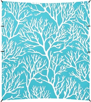 Tents Beach Tent with Sand Anchor, White Coral Pattern Teal Portable Canopy Sunshade - 9' x 10' - Sandbags & Reinforced Corners & Stability Poles Sun Shelter Outdoor Camping