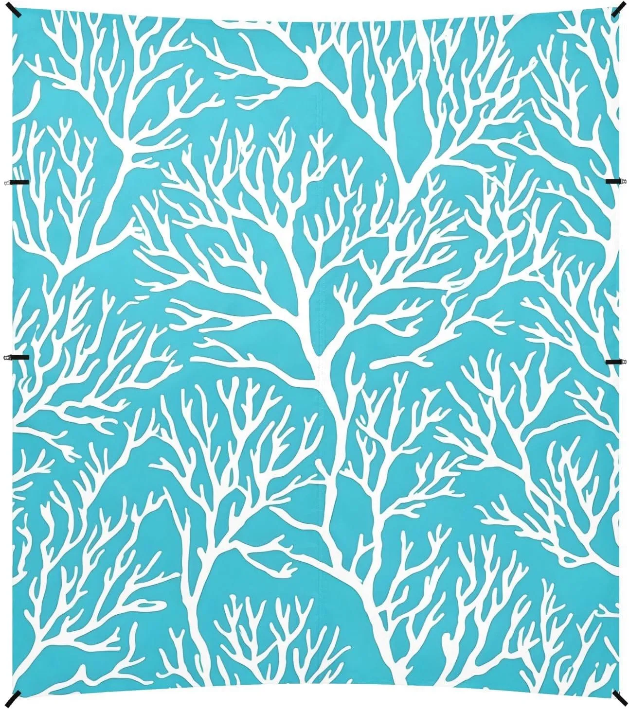Tents Beach Tent with Sand Anchor, White Coral Pattern Teal Portable Canopy Sunshade - 9' x 10' - Sandbags & Reinforced Corners & Stability Poles Sun Shelter Outdoor Camping