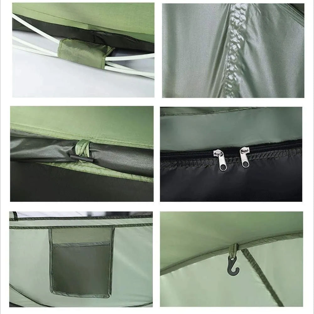 Tents for Camping 3-4 Person Pop up Tent, Waterproof Tent, 2 Big Doors and 2 Roof Vents, 4 Ventilated Mesh Windows, Instant Tent for Family, Camping (Brass One Size)