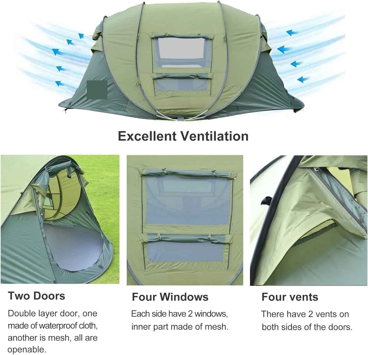 Tents Outdoor Camping Tents Automatic Pop Up Instant Tent Hiking Travelling Tourist Fishing Beach Tents Awnings
