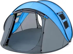 Tents Throw Pop Up Tent 4-6 Person Outdoor Automatic Tents Double Layers Large Family Tent Waterproof Camping Hiking Tent