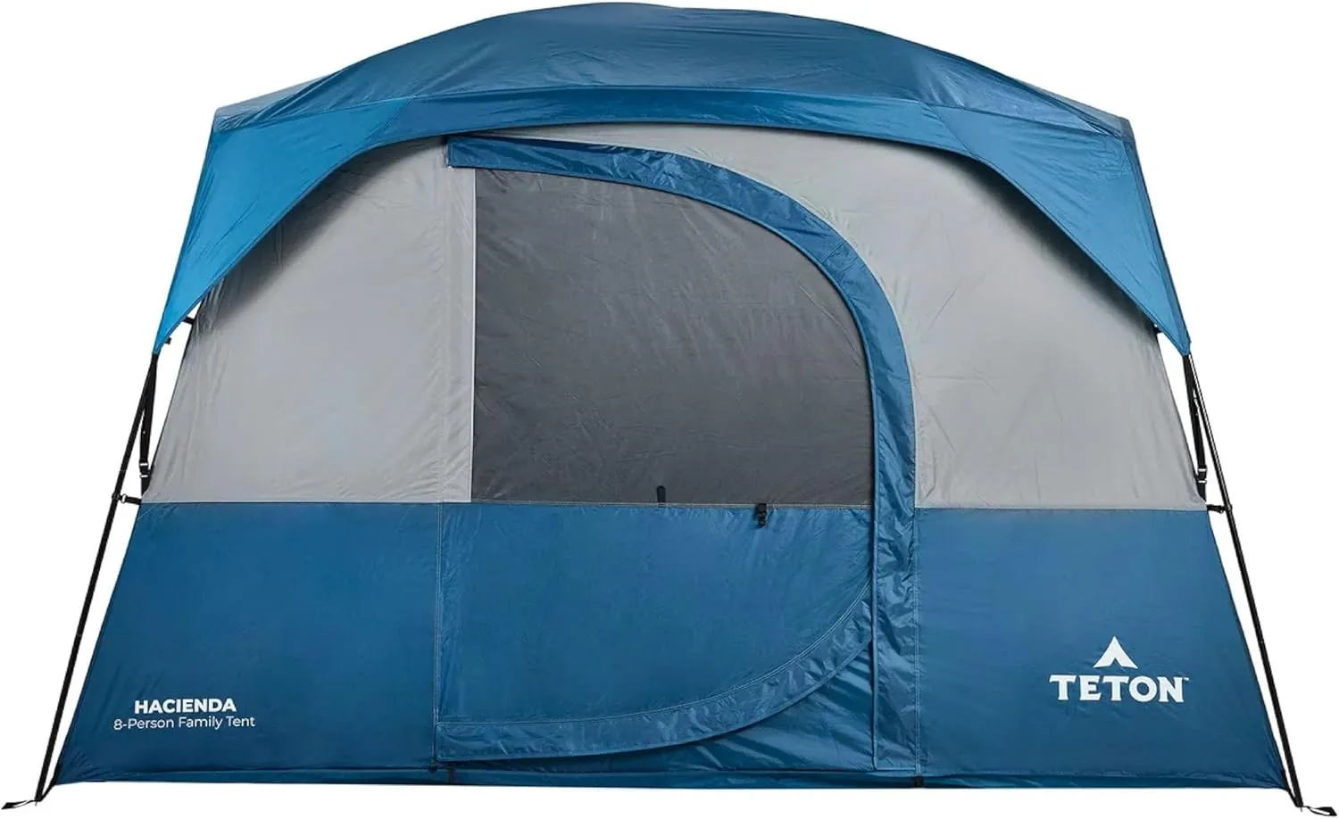 Teton Hacienda 8 Person Family Camping Tent, Large Gear Loft and 4 Storage Pockets, Swinging Door Makes it Easy to Access, Full Mesh Roof, Waterproof Rainfly